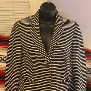 Black and White Blazer With Silver Coated Buttons